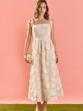 NWT English Factory Embroidered Shell Sleeveless Midi Dress Size Small